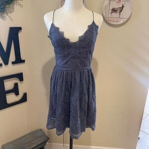 Two sister blue dress tie back